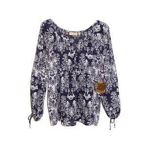 Princess Vera Wang Birds Nest Print Peasant Top